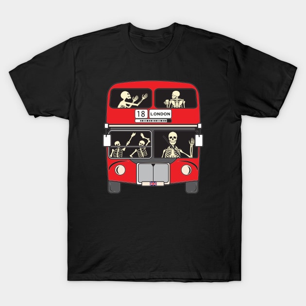 Double Decker Bus - Skeleton Crew T-Shirt by TaraGBear